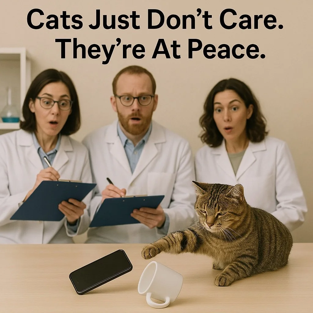 cats are happy because they’re not attached to stuff. they seem to be teaching us lessons everyday. image credit: shamashalidina.com