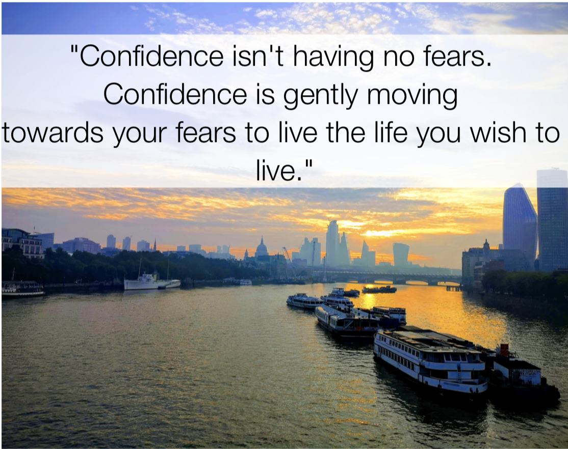 Confidence isn’t having no fears. Confidence is gently moving towards your fears to live the life you wish to live., act quotes,  Shamash Alidina