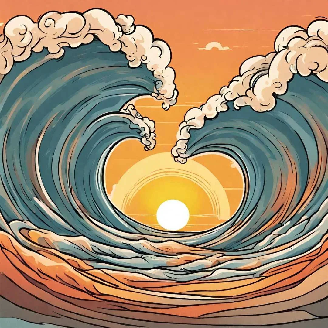 wisdom arises in wavy, like when the sun rises at dawn