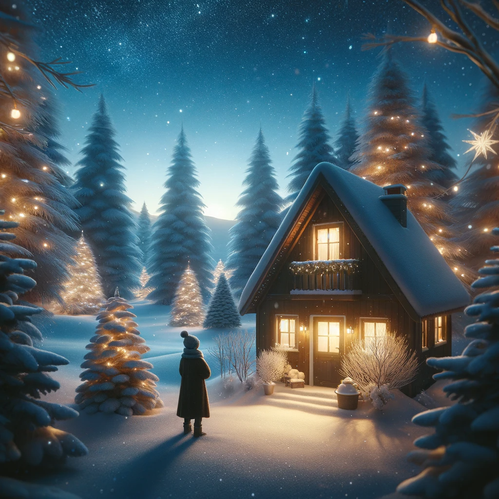 child looking at home. mindful holiday season.