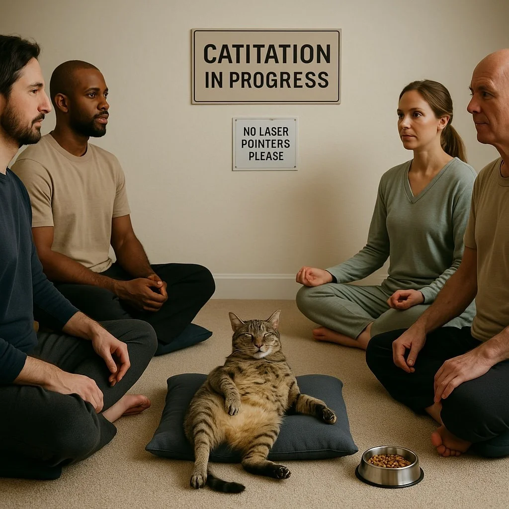 cats could be leading most meditation retreats in the near future. Image credit: Shamashalidina.com